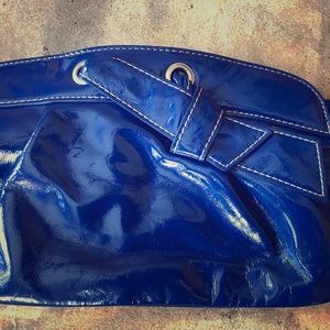 Bisou Bisou sailor blue shiny clutch wristlet